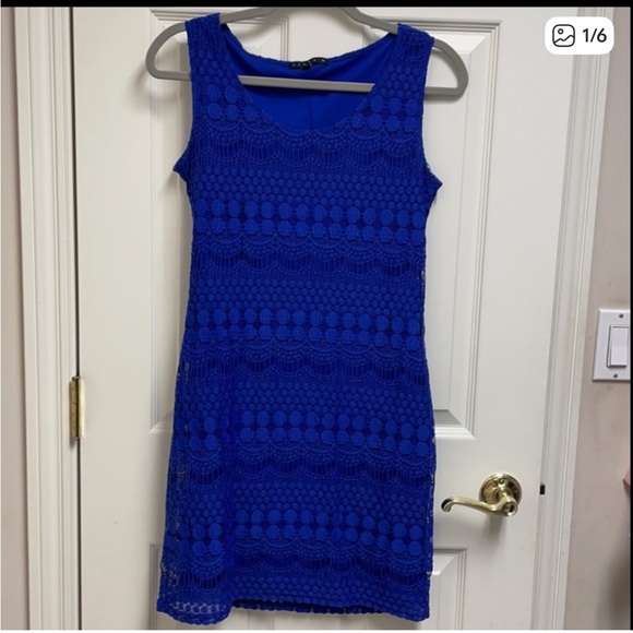 Tiana B. Royal Blue lace shift dress - Picture 2 of 6